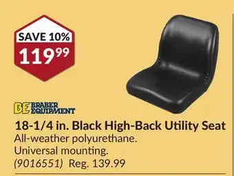 Princess Auto 18-1/4 in. Black High-Back Utility Seat offer