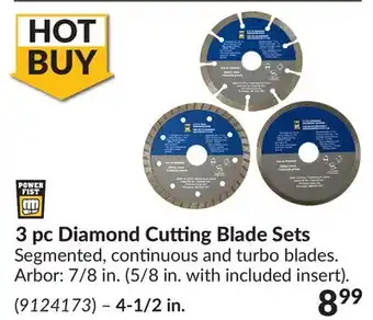 Princess Auto 3 pc Diamond Cutting Blade Sets offer