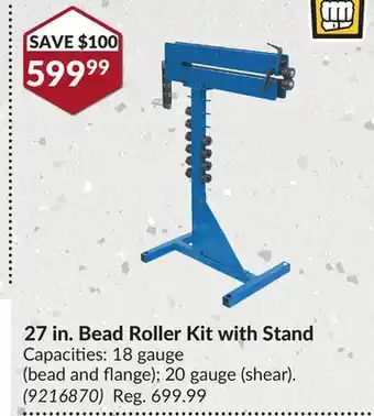 Princess Auto 27 in. Bead Roller Kit with Stand offer