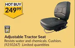 Princess Auto Adjustable Tractor Seat offer