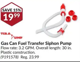 Princess Auto Gas Can Fuel Transfer Siphon Pump offer