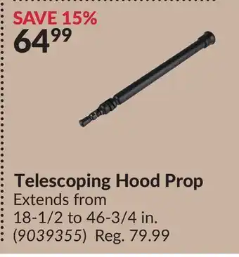 Princess Auto Telescoping Hood Prop offer