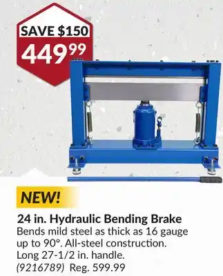 Princess Auto 24 in. Hydraulic Bending Brake offer