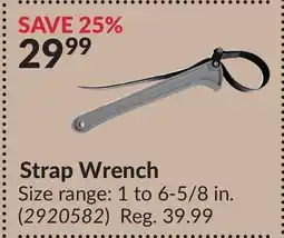 Princess Auto Strap Wrench offer