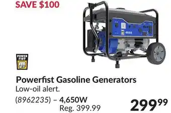 Princess Auto Power Fist Gasoline Generators offer