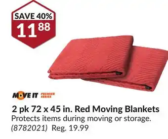 Princess Auto 2 pk 72 x 45 in. Red Moving Blankets offer