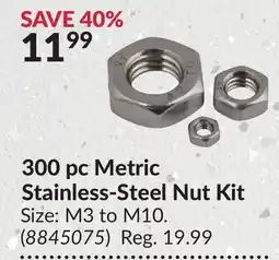 Princess Auto 300 pc Metric Stainless-Steel Nut Kit offer