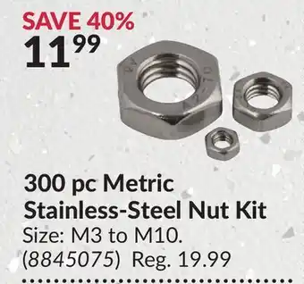 Princess Auto 300 pc Metric Stainless-Steel Nut Kit offer