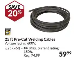 Princess Auto 25 ft Pre-Cut Welding Cables offer