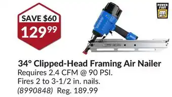 Princess Auto 34° Clipped-Head Framing Air Nailer offer