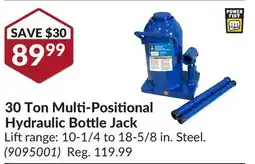 Princess Auto 30 Ton Multi-Positional Hydraulic Bottle Jack offer