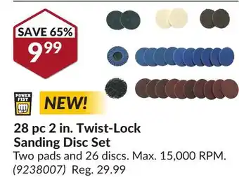 Princess Auto 28 pc 2 in. Twist-Lock Sanding Disc Set offer