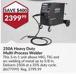 Princess Auto 250A Heavy Duty Multi-Process Welder offer