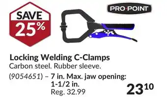 Princess Auto Locking Welding C-Clamps offer