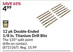 Princess Auto 12 pk Double-Ended 1/8 in. Titanium Drill Bits offer