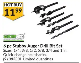 Princess Auto 6 pc Stubby Auger Drill Bit Set offer