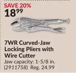 Princess Auto 7WR Curved-Jaw Locking Pliers with Wire Cutter offer