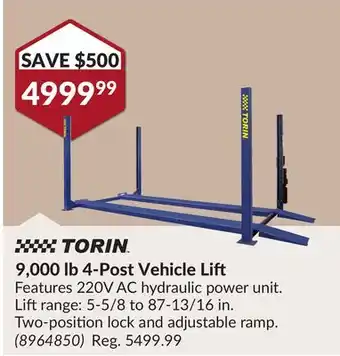 Princess Auto 9, 000 lb 4-Post Vehicle Lift offer