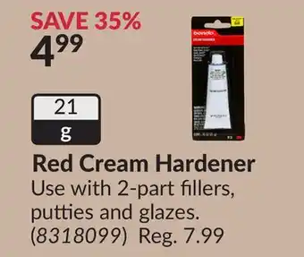 Princess Auto Red Cream Hardener offer