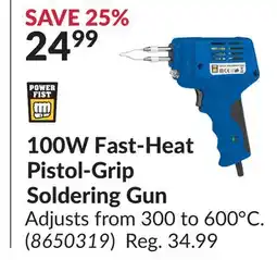 Princess Auto 100W Fast-Heat Pistol-Grip Soldering Gun offer