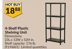 Princess Auto 4-Shelf Plastic Shelving Unit offer