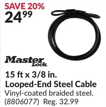 Princess Auto 15 ft x 3/8 in. Looped-End Steel Cable offer