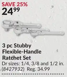 Princess Auto 3 pc Stubby Flexible-Handle Ratchet Set offer