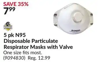 Princess Auto 5 pk N95 Disposable Particulate Respirator Masks with Valve offer