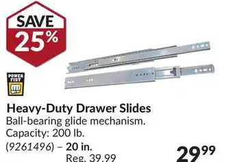 Princess Auto 20 in. Heavy-Duty Drawer Slides offer