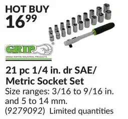 Princess Auto 21 pc 1/4 in. dr SAE/Metric Socket Set offer