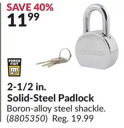 Princess Auto 2-1/2 in. Solid-Steel Padlock offer