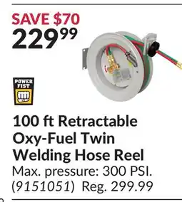 Princess Auto 100 ft Retractable Oxy-Fuel Twin Welding Hose Reel offer