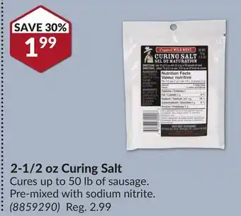 Princess Auto 2-1/2 oz Curing Salt offer