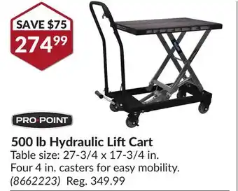 Princess Auto 500 lb Hydraulic Lift Cart offer