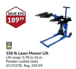 Princess Auto 550 lb Lawn Mower Lift offer