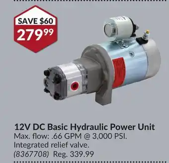 Princess Auto 12V DC Basic Hydraulic Power Unit offer