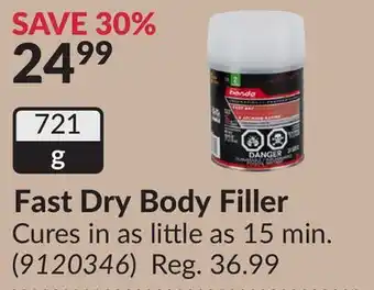 Princess Auto Fast Dry Body Filler offer