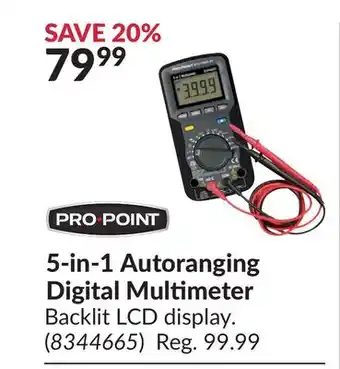 Princess Auto 5-in-1 Autoranging Digital Multimeter offer