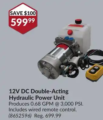 Princess Auto 12V DC Double-Acting Hydraulic Power Unit offer