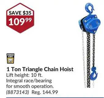 Princess Auto 1 Ton Triangle Chain Hoist offer