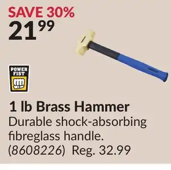 Princess Auto 1 lb Brass Hammer offer