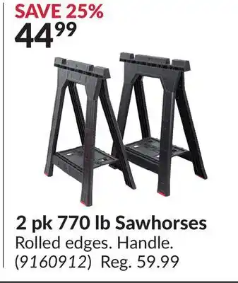 Princess Auto 2 pk 770 lb Sawhorses offer