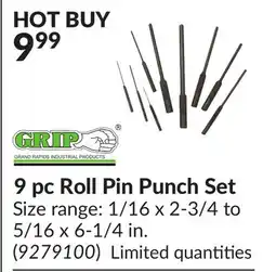 Princess Auto 9 pc Roll Pin Punch Set offer