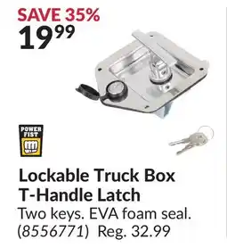 Princess Auto Lockable Truck Box T-Handle Latch offer