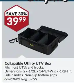 Princess Auto Collapsible Utility UTV Box offer