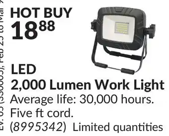 Princess Auto LED 2,000 Lumen Work Light offer