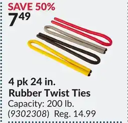 Princess Auto 4 pk 24 in. Rubber Twist Ties offer