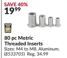 Princess Auto 80 pc Metric Threaded Inserts offer