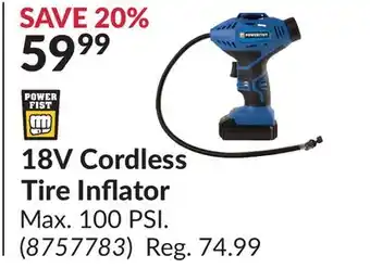 Princess Auto 18V Cordless Tire Inflator offer