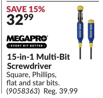 Princess Auto 15-in-1 Multi-Bit Screwdriver offer